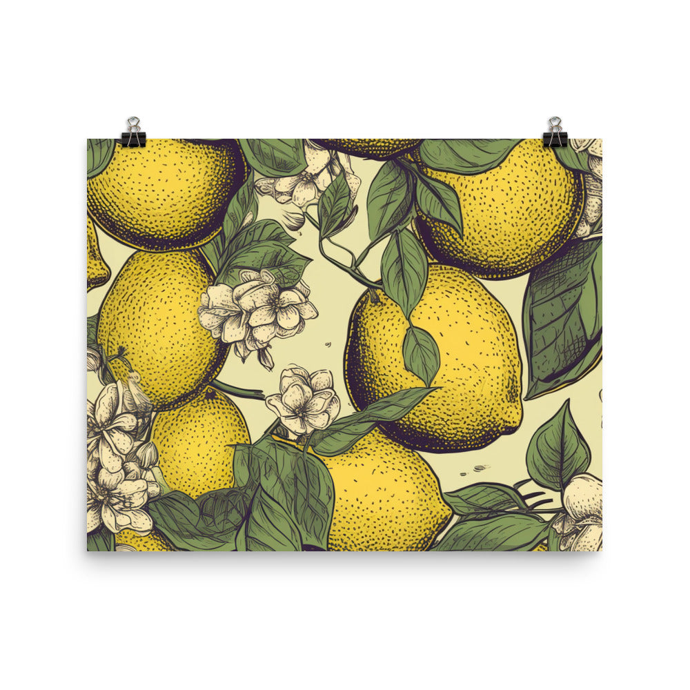 Lemons Pattern photo paper poster - Posterfy.AI