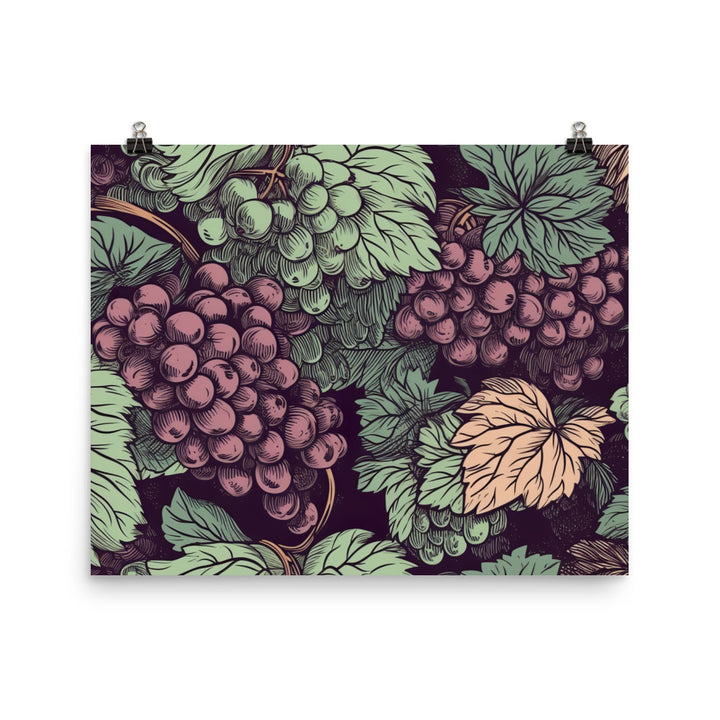 Grapes Pattern photo paper poster - Posterfy.AI