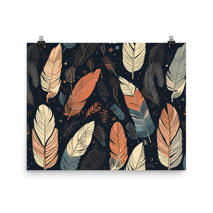 Feather Pattern photo paper poster - Posterfy.AI