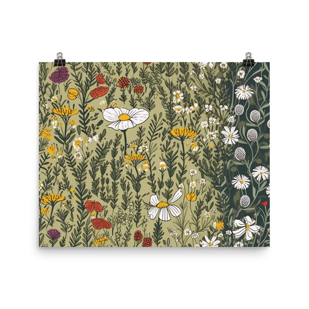 Wildflowers Pattern photo paper poster - Posterfy.AI