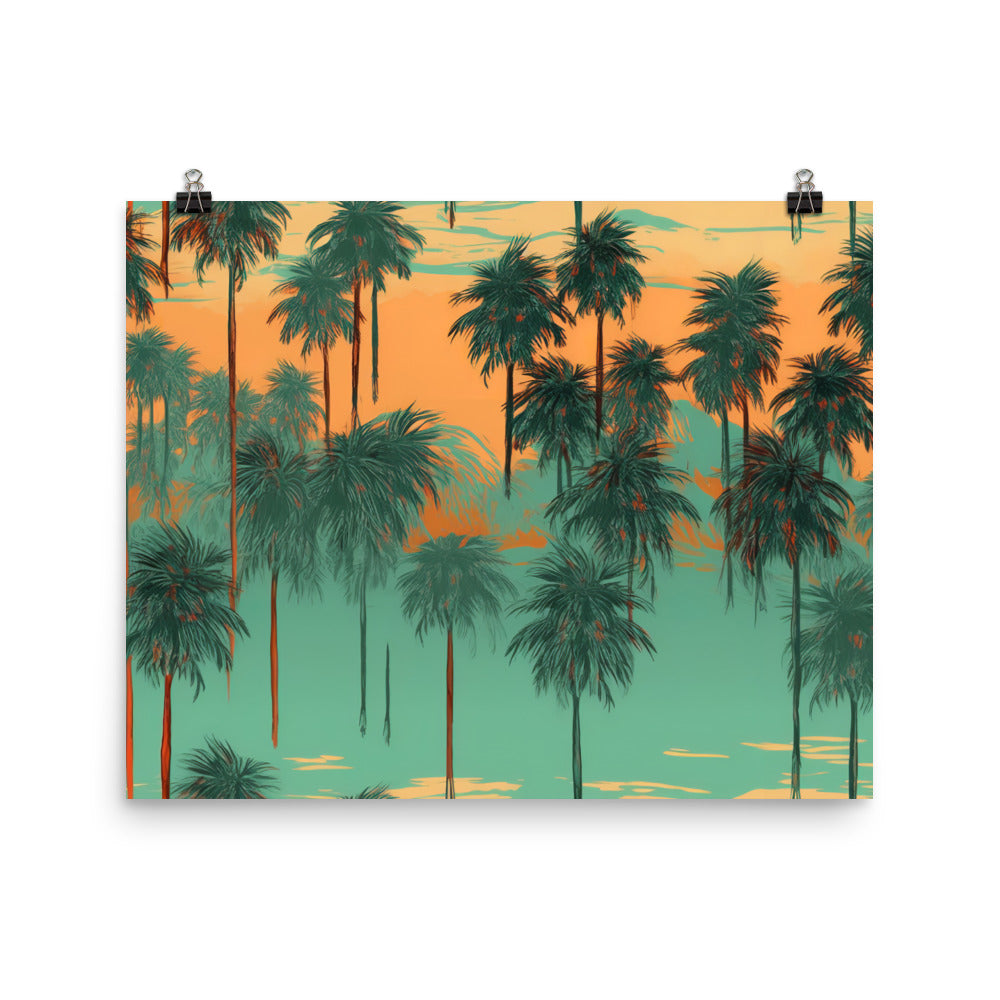 Palm Trees Pattern photo paper poster - Posterfy.AI