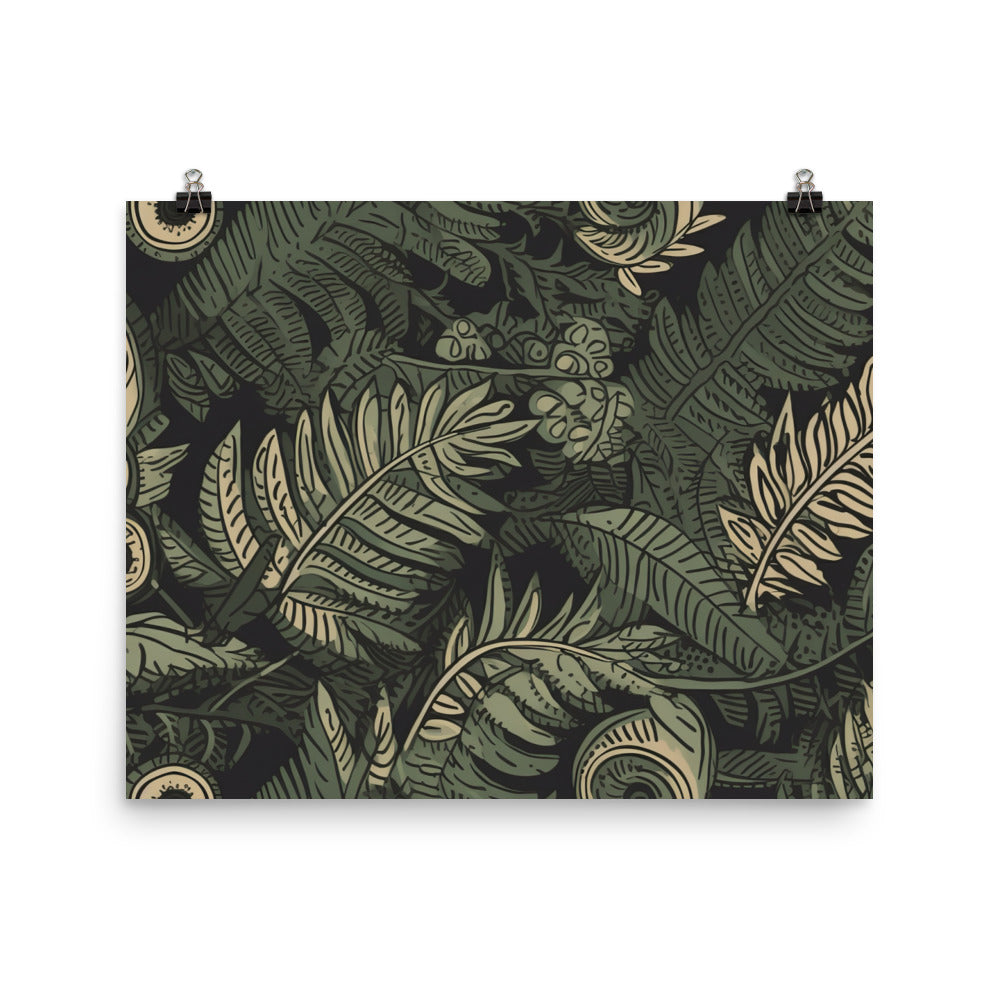 Ferns Pattern photo paper poster - Posterfy.AI