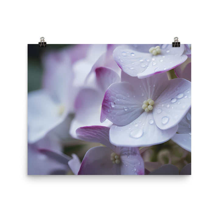 Purple and White Hydrangea Close-Up photo paper poster - Posterfy.AI