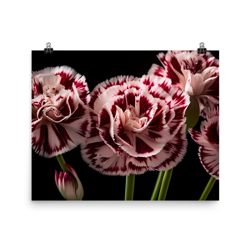 Unique Striped Carnations photo paper poster - Posterfy.AI