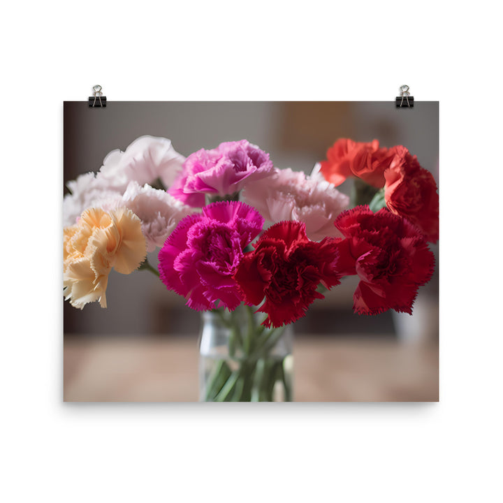 Romantic Carnation Bouquet photo paper poster - Posterfy.AI