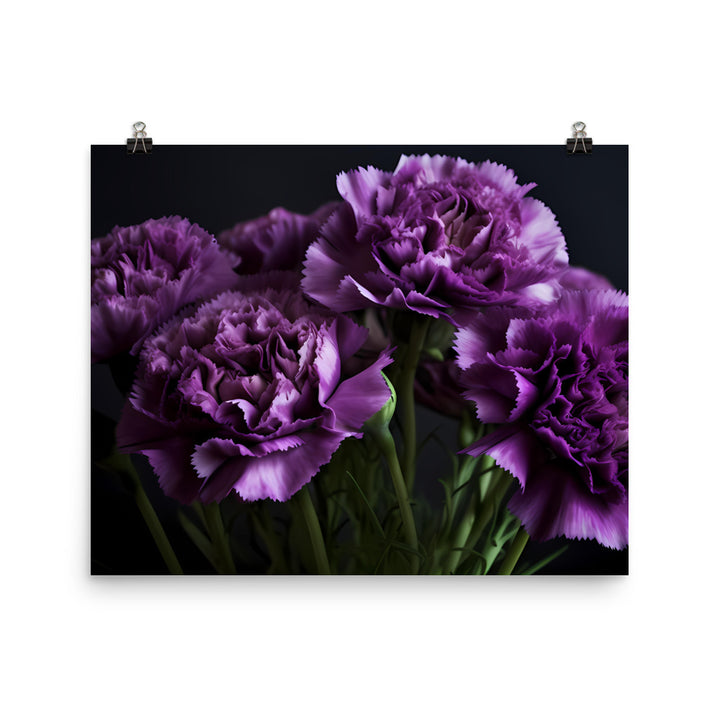 Elegant White Carnations photo paper poster - Posterfy.AI