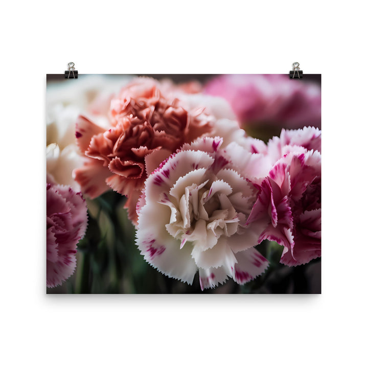 Carnations in Pink and White photo paper poster - Posterfy.AI