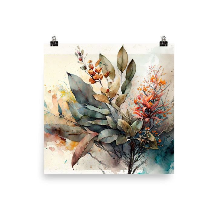 Whimsical Watercolor Floral Wall Art photo paper poster - Posterfy.AI