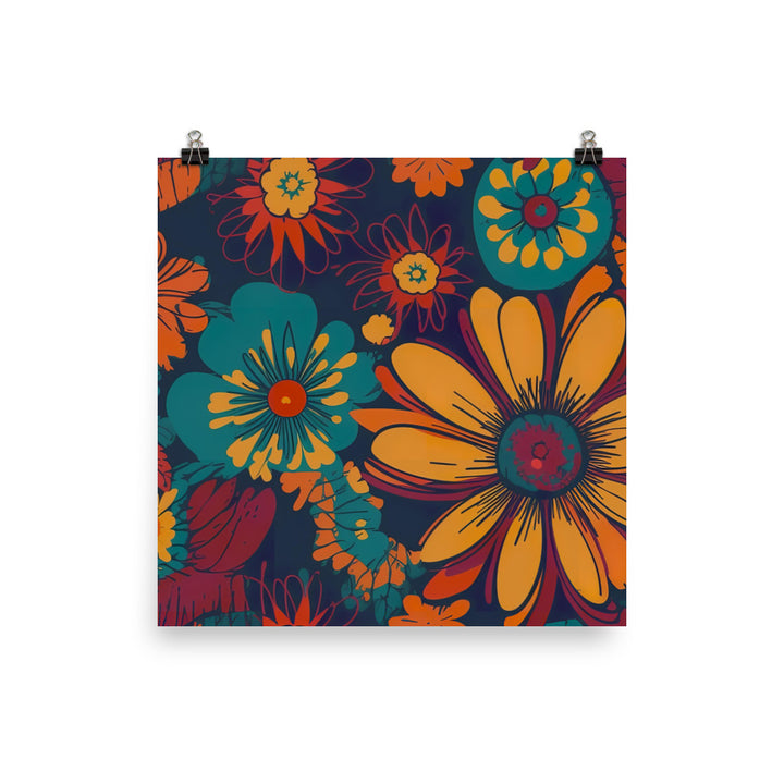 Flower power Pattern photo paper poster - Posterfy.AI