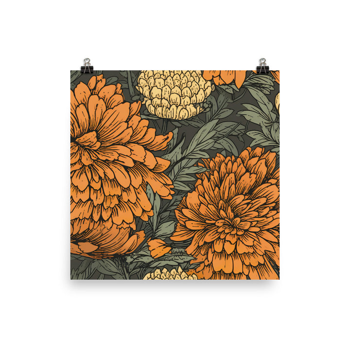 Marigold Pattern photo paper poster - Posterfy.AI
