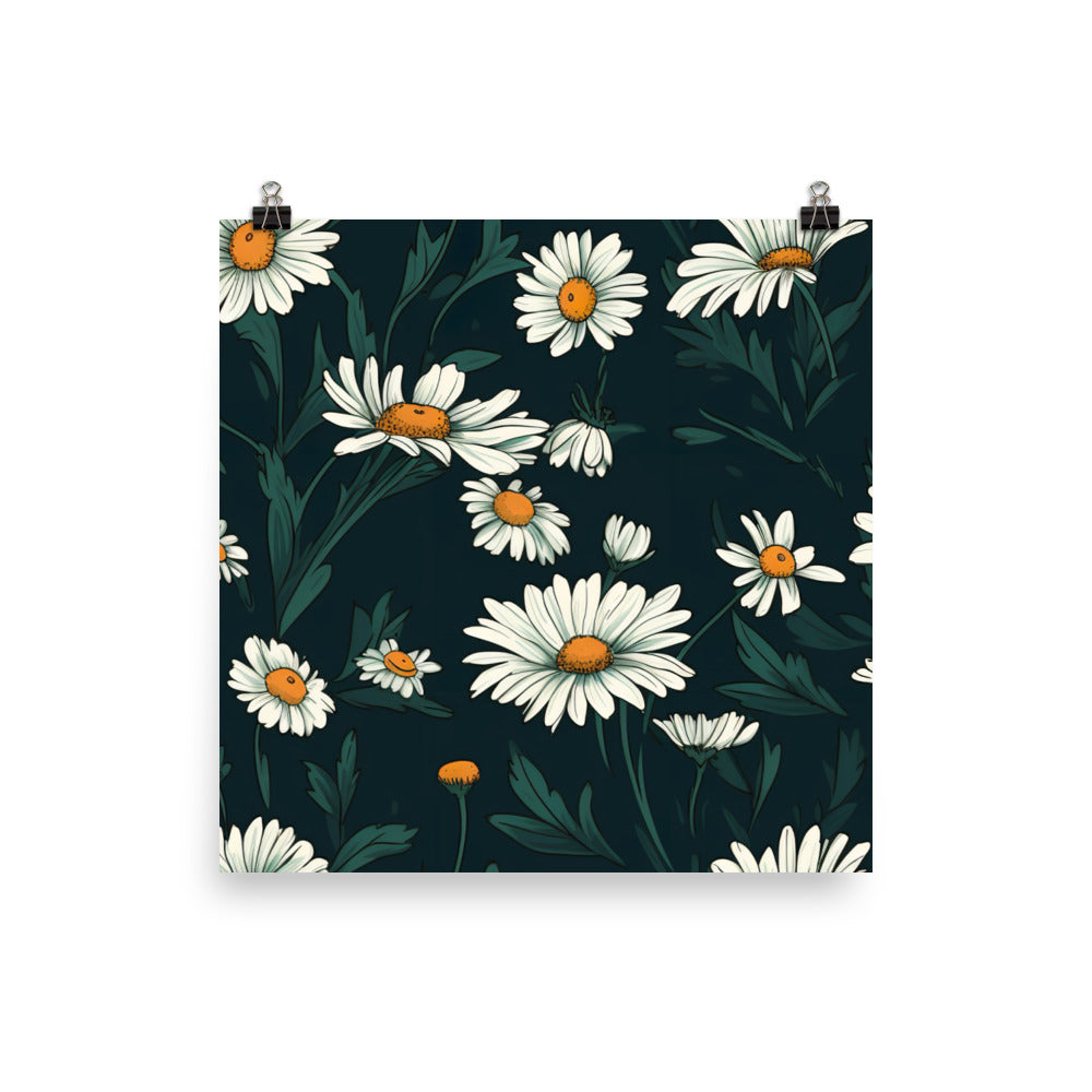 Daisy Pattern photo paper poster - Posterfy.AI