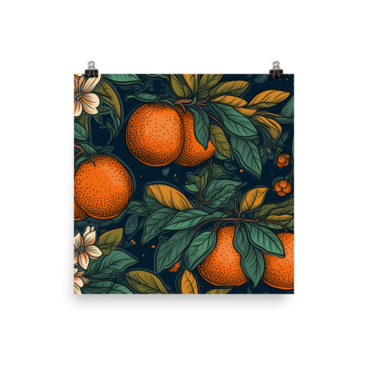 Oranges Pattern photo paper poster - Posterfy.AI