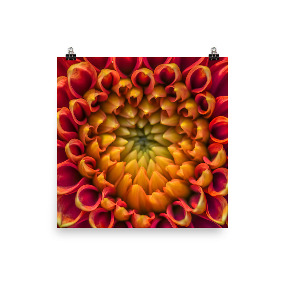 Close-Up of Dahlia Center photo paper poster - Posterfy.AI