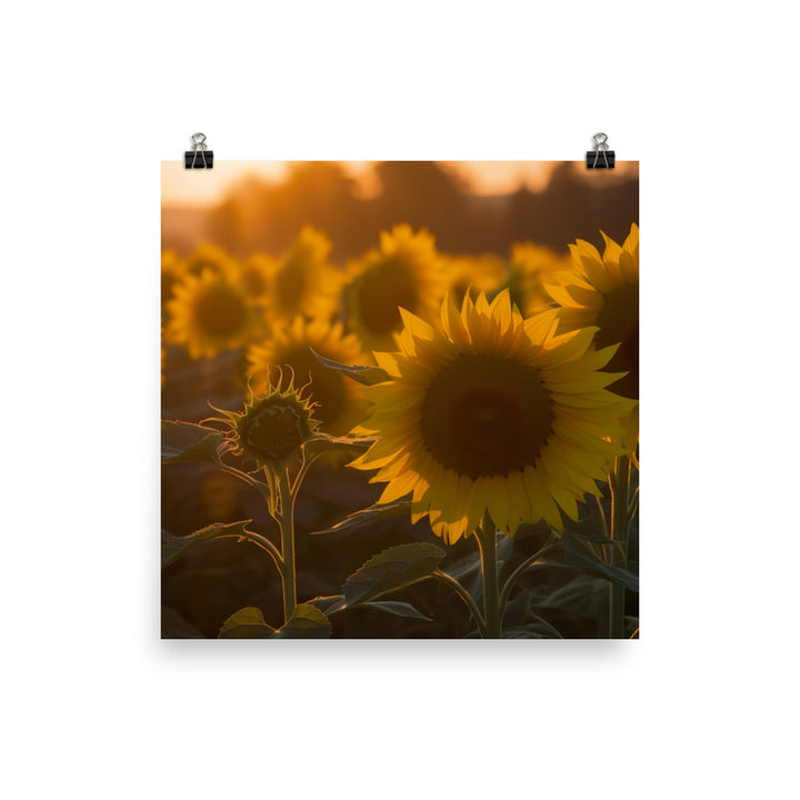 Sunflower Sunrise photo paper poster - Posterfy.AI