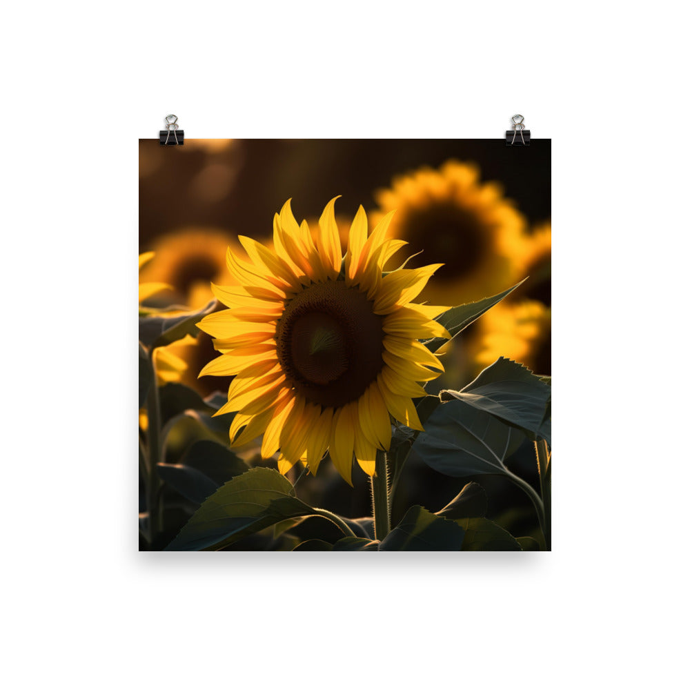 Sunflower Sunrise photo paper poster - Posterfy.AI