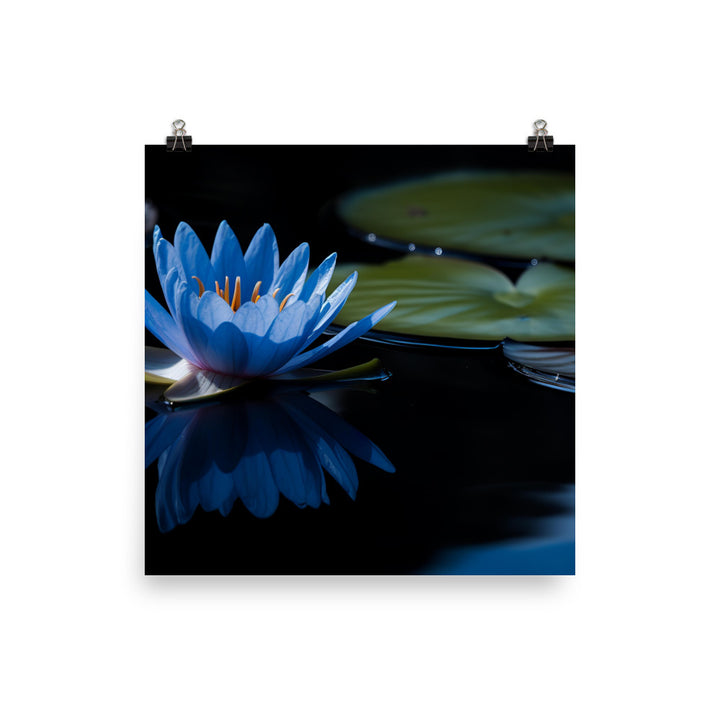 Blue Lily in the Pond photo paper poster - Posterfy.AI