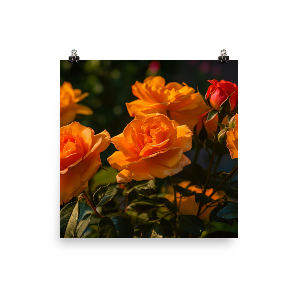 Romantic Peach Roses photo paper poster - Posterfy.AI