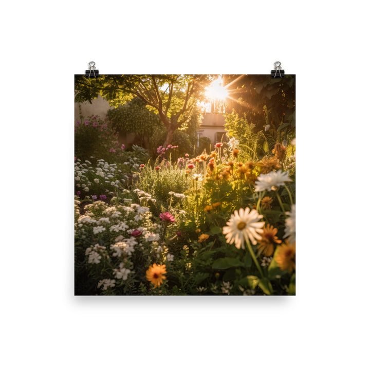 Golden Hour Garden photo paper poster - Posterfy.AI