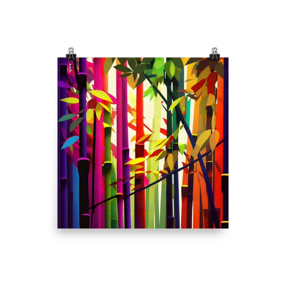 Colourful bamboo jungle photo paper poster - Posterfy.AI