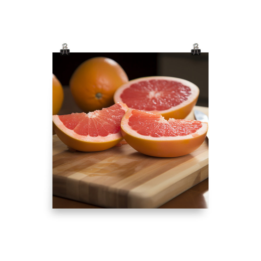 Juicy Grapefruit Slices photo paper poster - Posterfy.AI