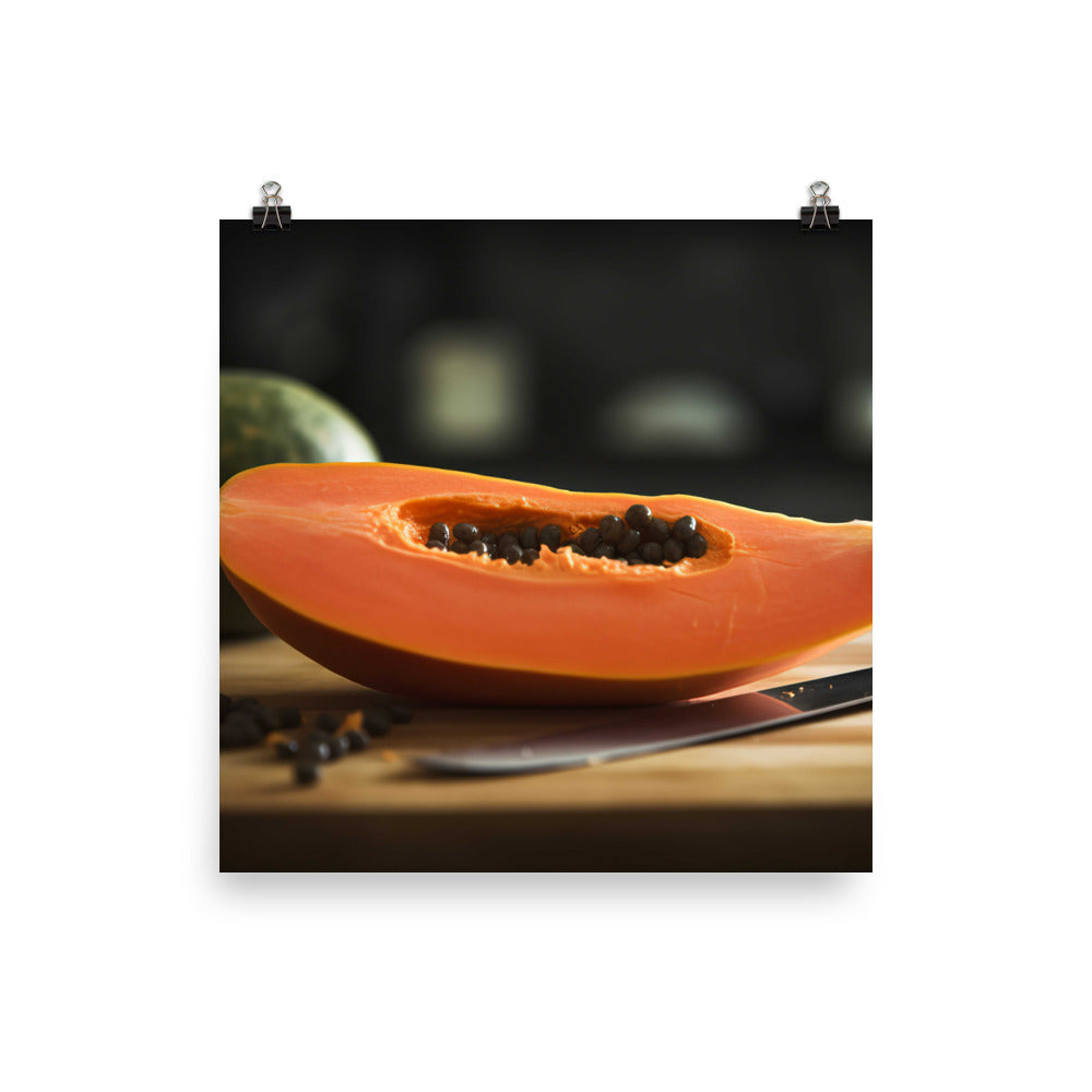 Exotic Papaya Delight photo paper poster - Posterfy.AI