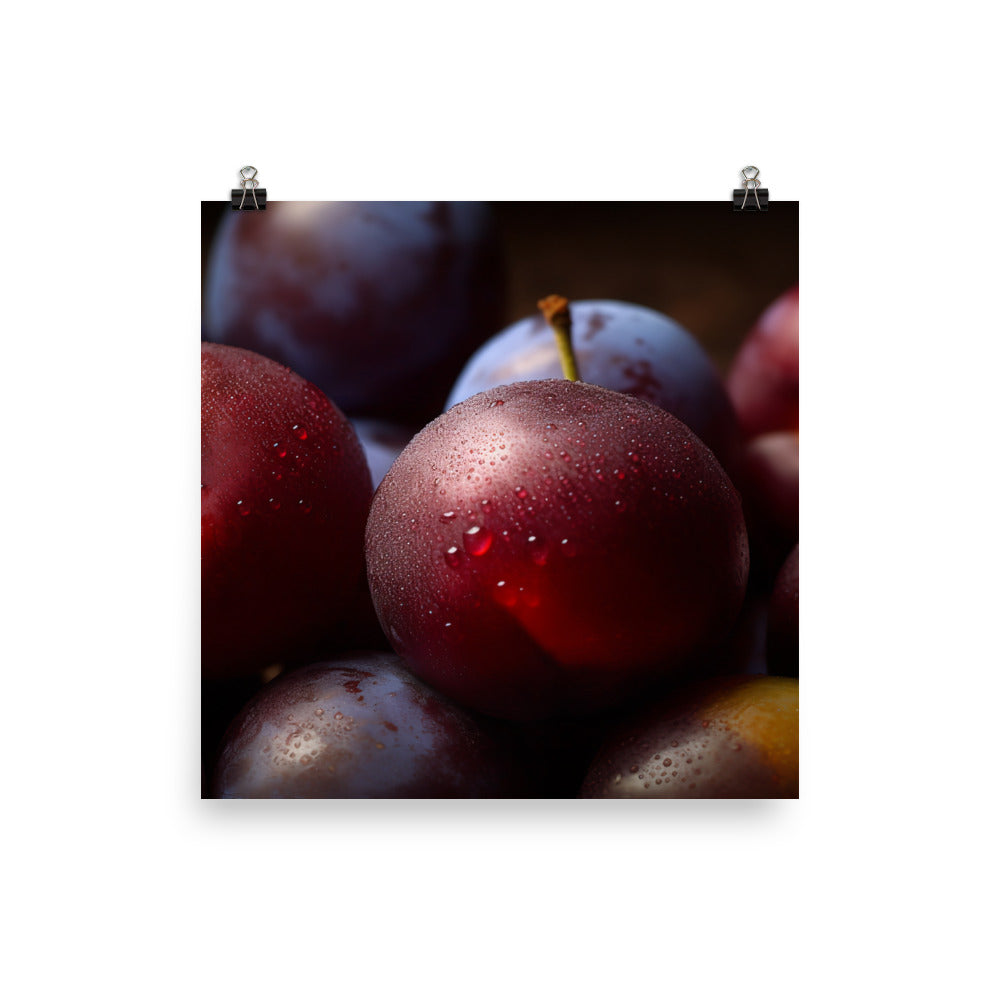 Juicy and Fresh Plums photo paper poster - Posterfy.AI