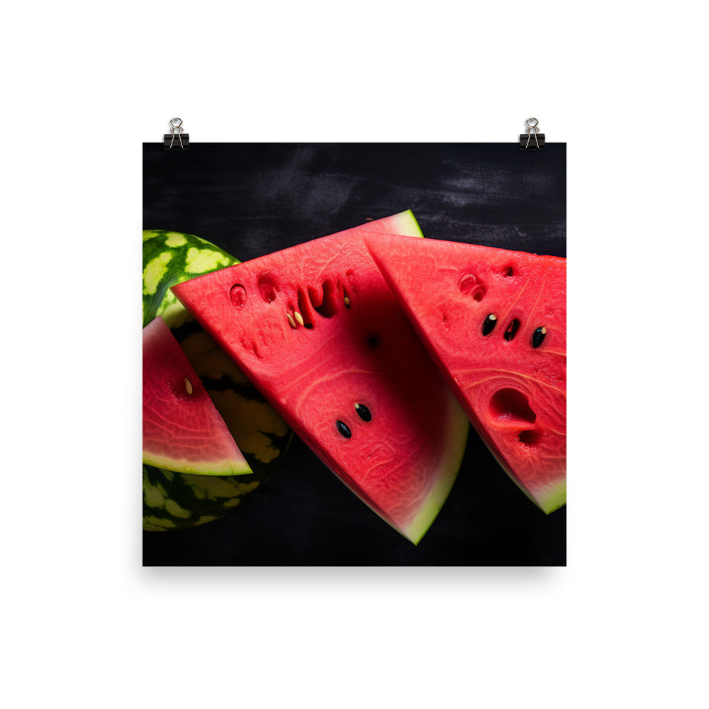 Sliced Watermelon Delight photo paper poster - Posterfy.AI