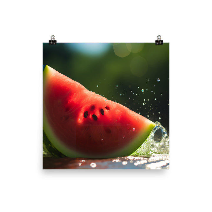 Juicy Watermelon Delight photo paper poster - Posterfy.AI