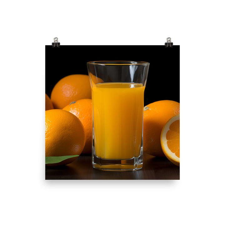 Orange Juice in a Glass photo paper poster - Posterfy.AI