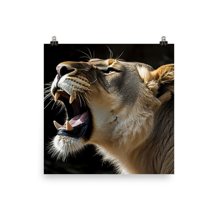 The lions powerful roar photo paper poster - Posterfy.AI