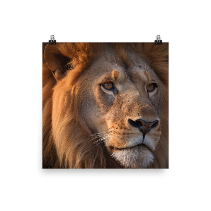 The lions flowing mane photo paper poster - Posterfy.AI