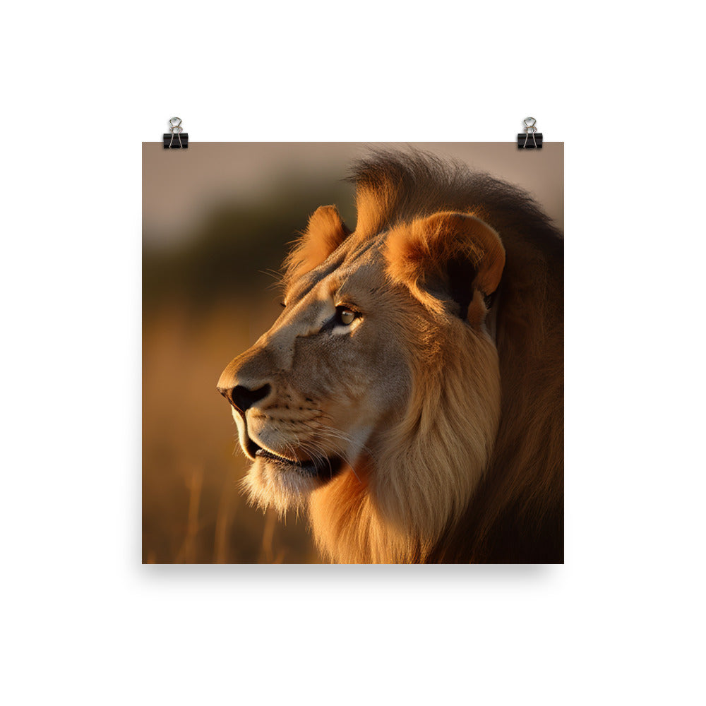 Majestic Lion King photo paper poster - Posterfy.AI