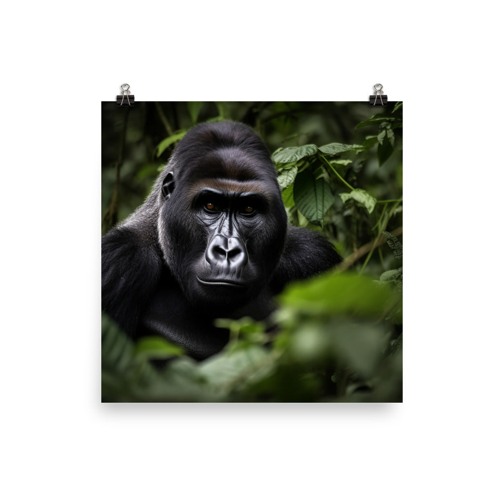 Graceful Gorilla in the Jungle photo paper poster - Posterfy.AI