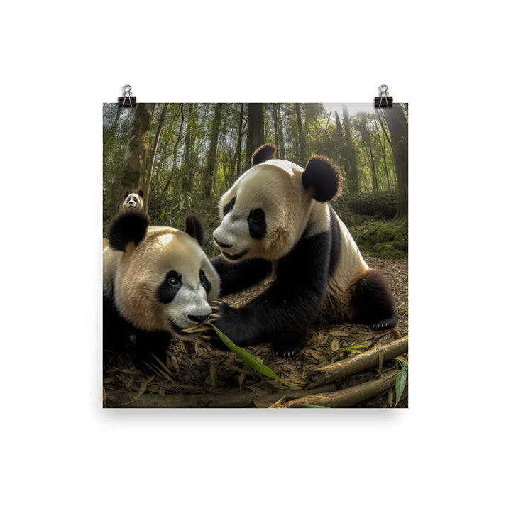 Panda Playtime photo paper poster - Posterfy.AI