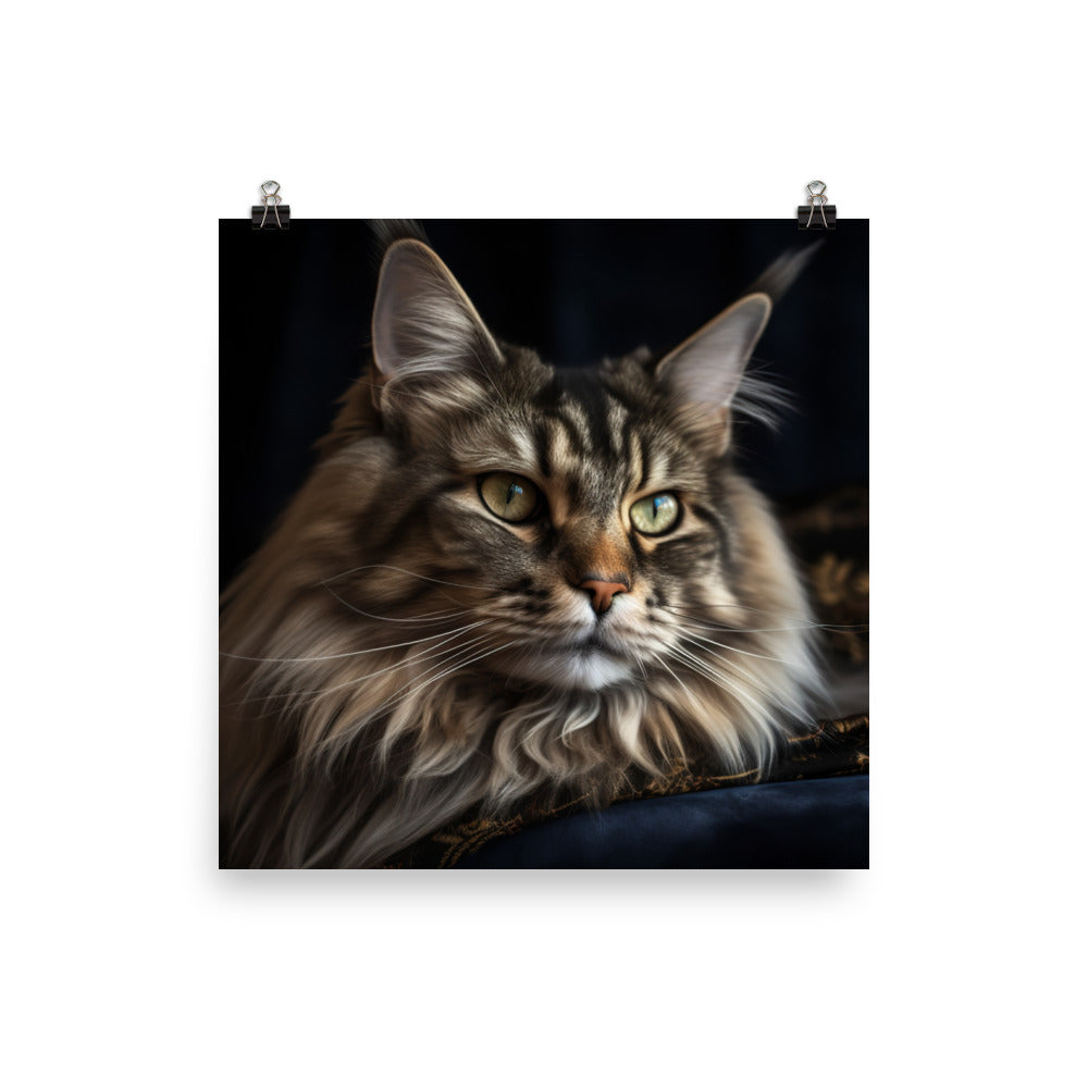 The majestic beauty of a Maine Coon photo paper poster - Posterfy.AI
