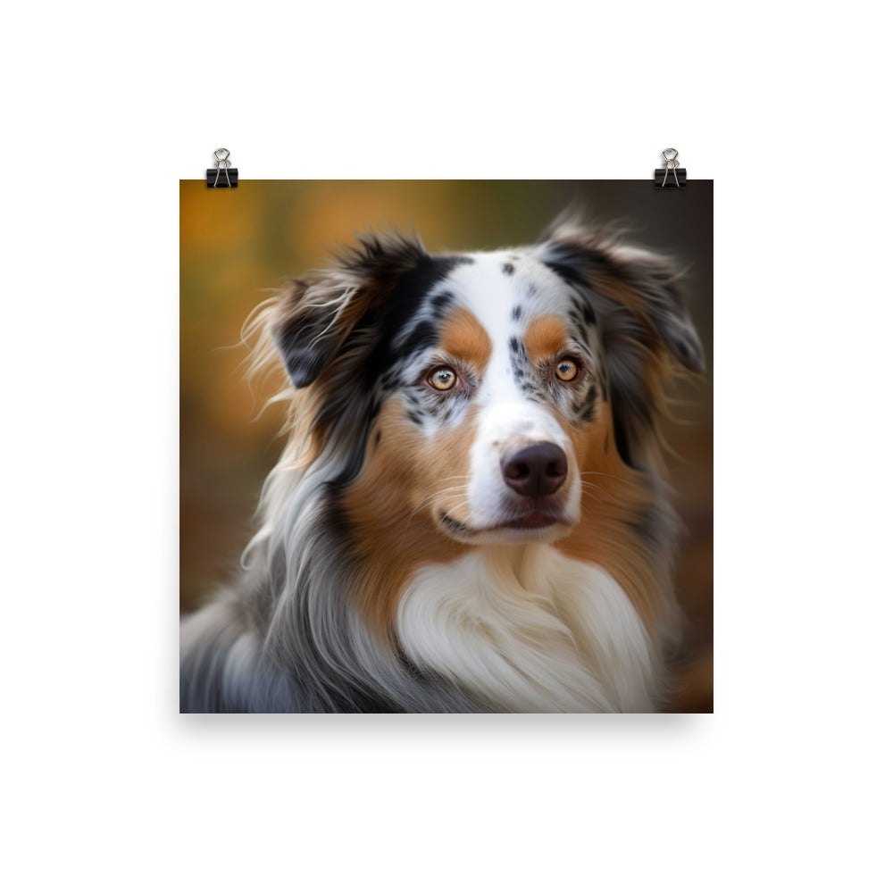 Graceful and loyal: Australian Shepherd photo paper poster - Posterfy.AI