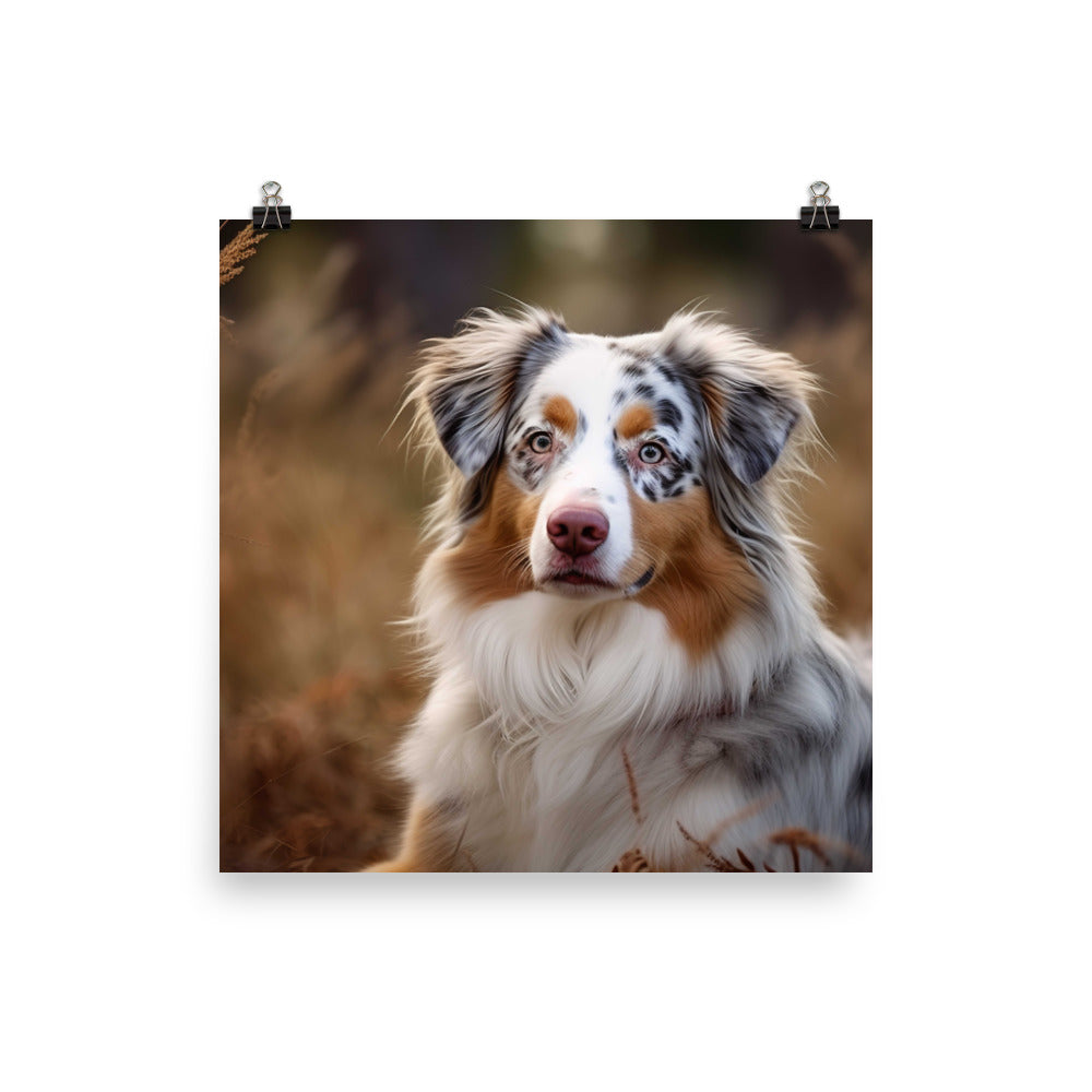 Graceful and loyal: Australian Shepherd photo paper poster - Posterfy.AI