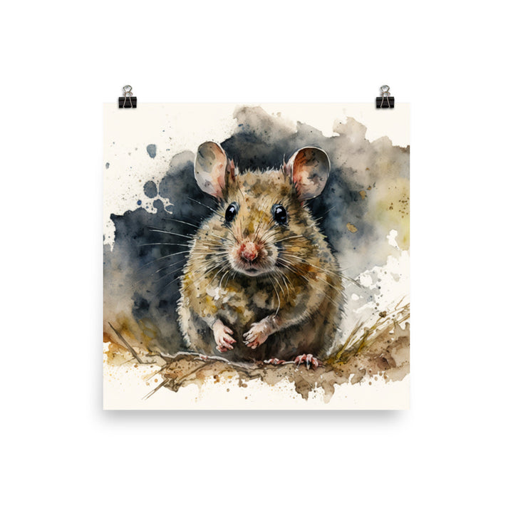 Mouse in watercolour photo paper poster - Posterfy.AI