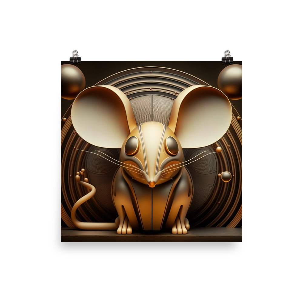 Mouse in art deco photo paper poster - Posterfy.AI