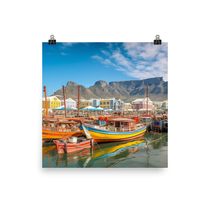 Experience Cape Towns Vibrant Waterfront photo paper poster - Posterfy.AI
