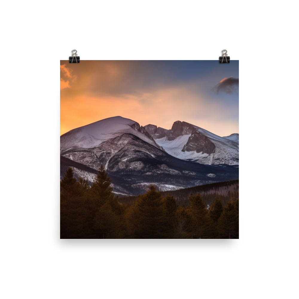 Majestic Rocky Mountain Scenery photo paper poster - Posterfy.AI