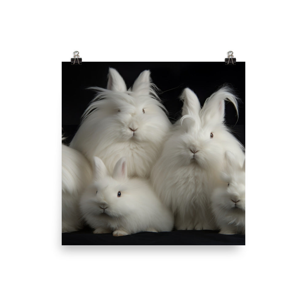 Angora Rabbit Family photo paper poster - Posterfy.AI