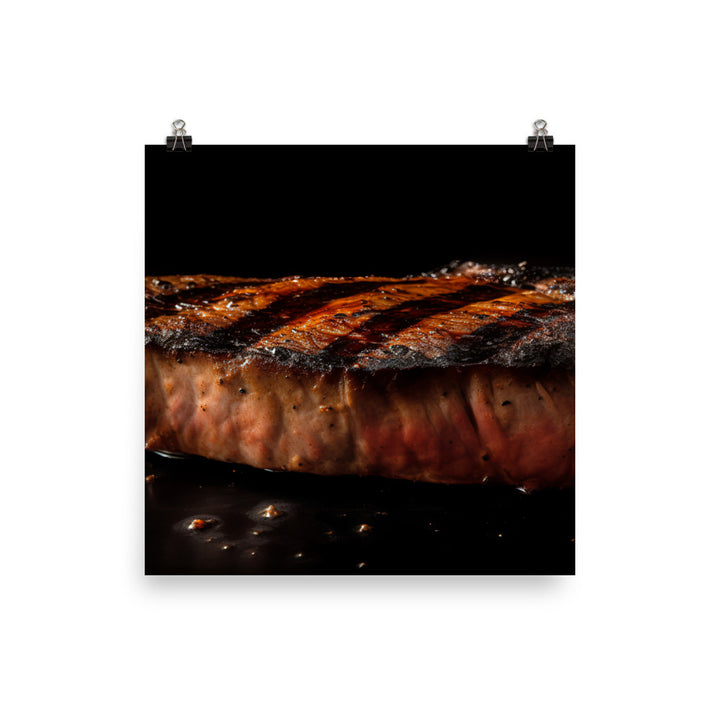 Perfectly Grilled New York Strip photo paper poster - Posterfy.AI