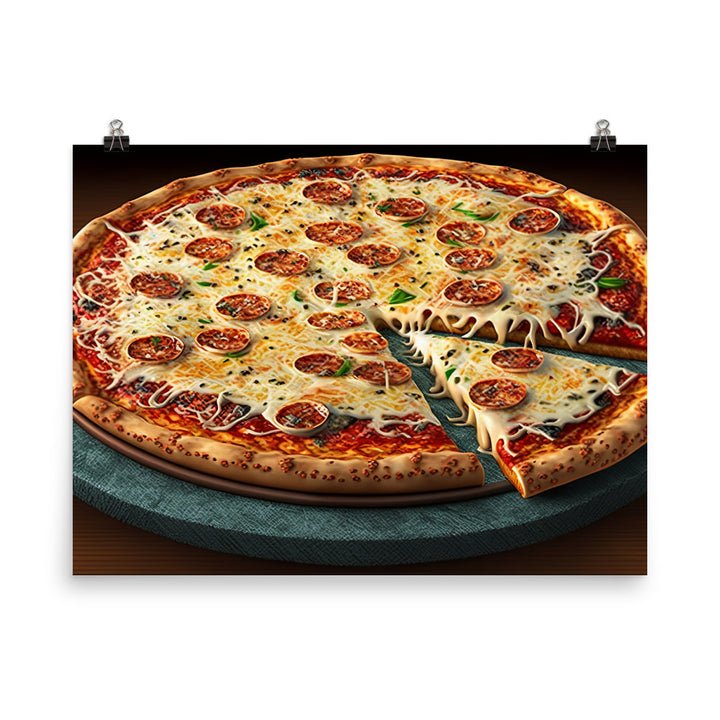 A pizza with a unique crust photo paper poster - Posterfy.AI