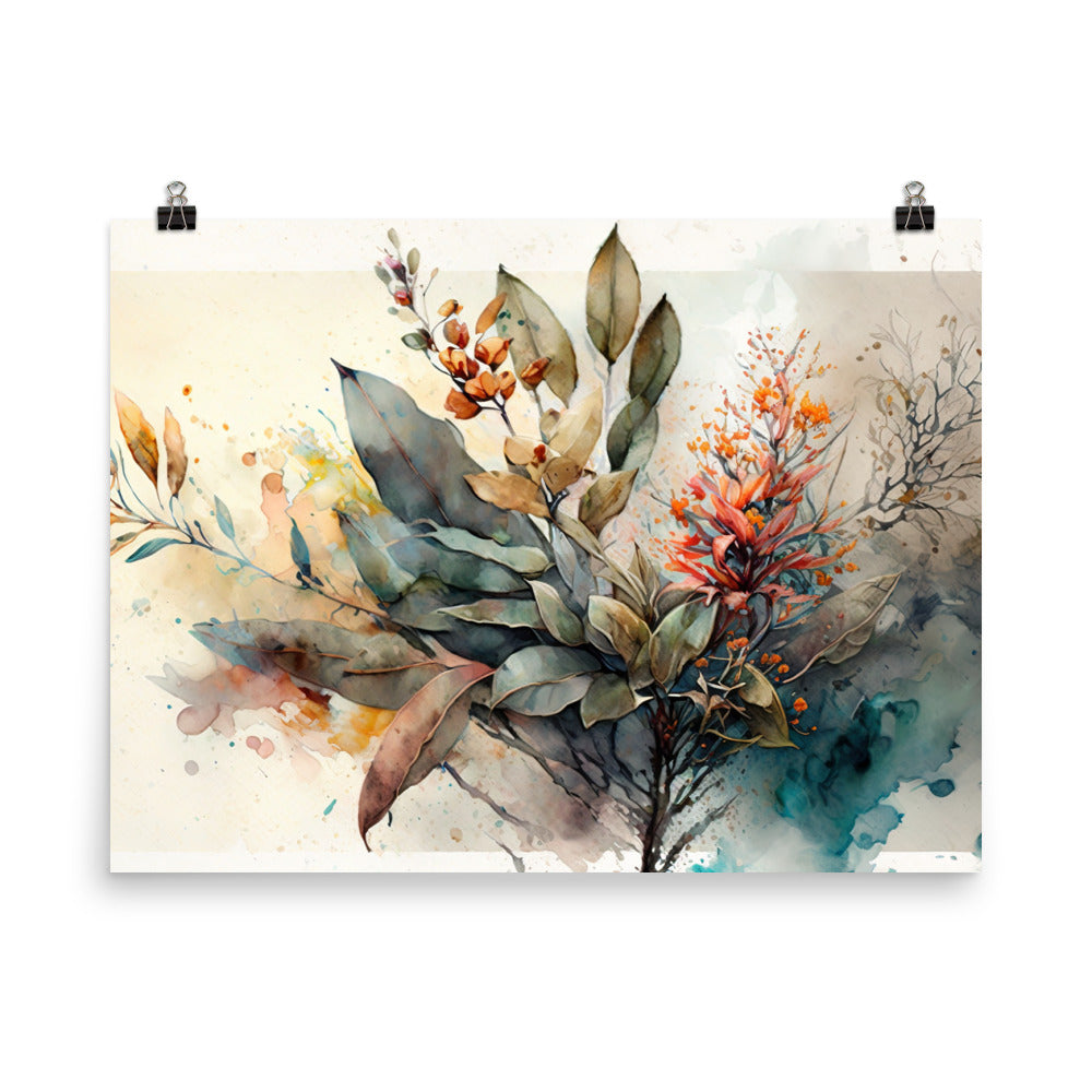 Whimsical Watercolor Floral Wall Art photo paper poster - Posterfy.AI