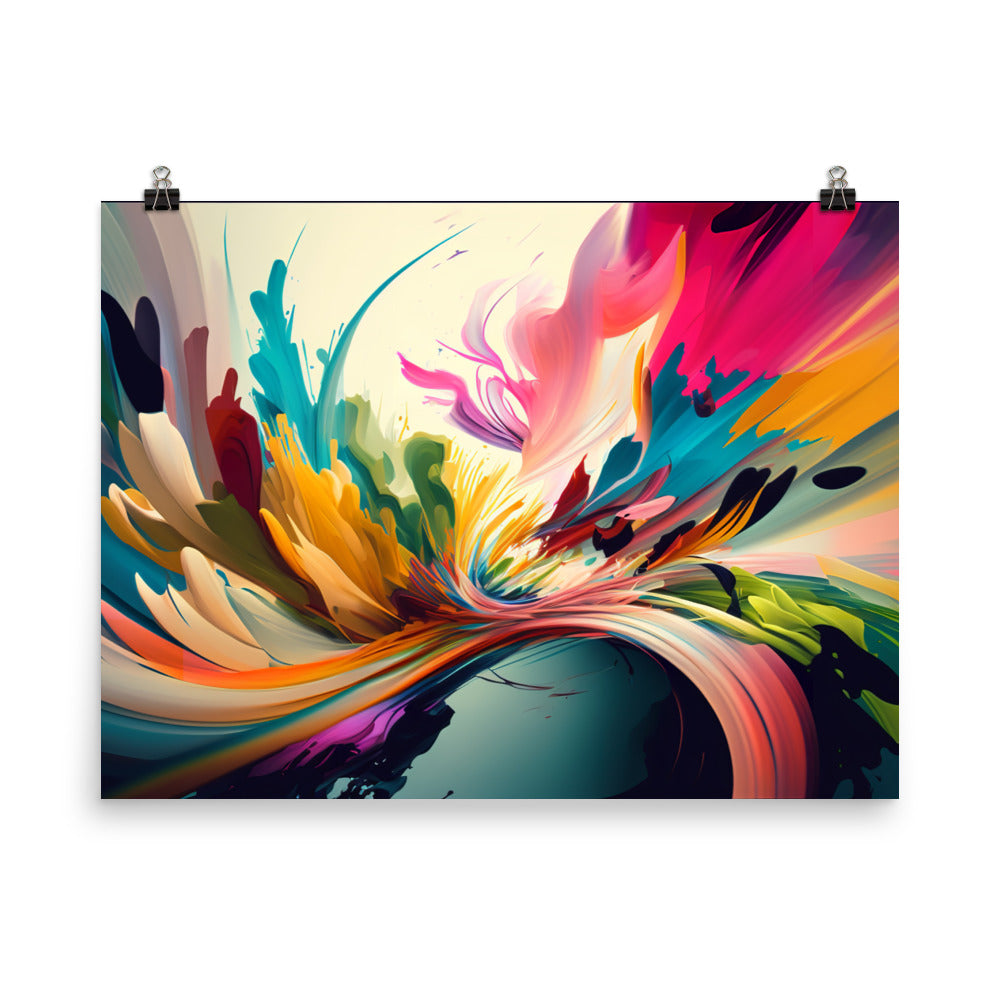 Colorful Abstract Expressionist Wall Art photo paper poster - Posterfy.AI