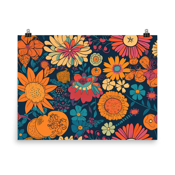 Flower power Pattern photo paper poster - Posterfy.AI