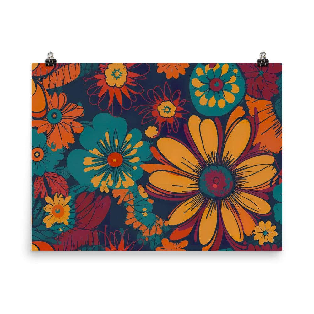 Flower power Pattern photo paper poster - Posterfy.AI