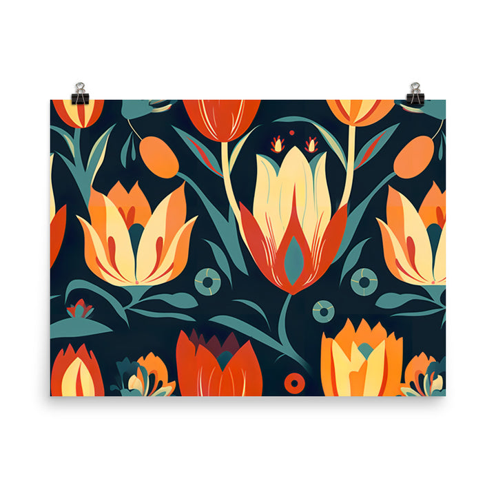 Tulip Pattern photo paper poster - Posterfy.AI