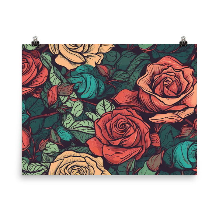 Rose Pattern photo paper poster - Posterfy.AI